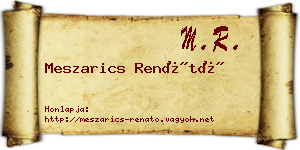Meszarics Renátó névjegykártya
